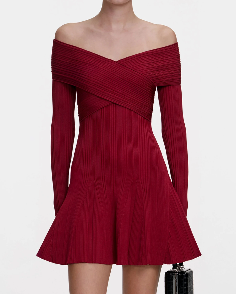 Bordowa sukienka mini - Image #3