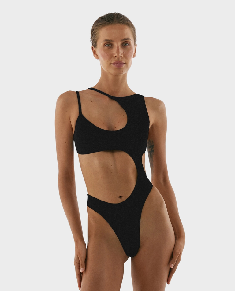 Czarny strój kąpielowy Dione