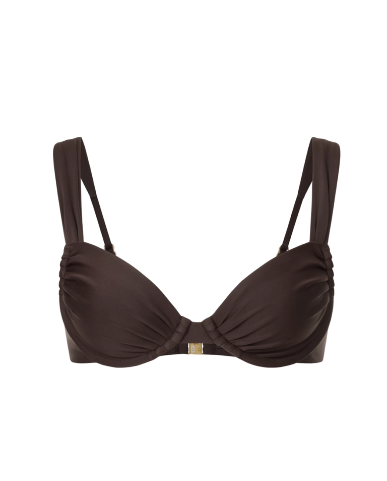 Brązowy top od bikini Fleur - Image #3