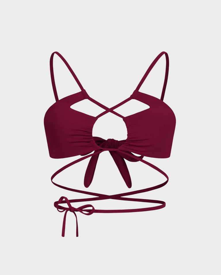 Bordowy top od bikini Gardenia