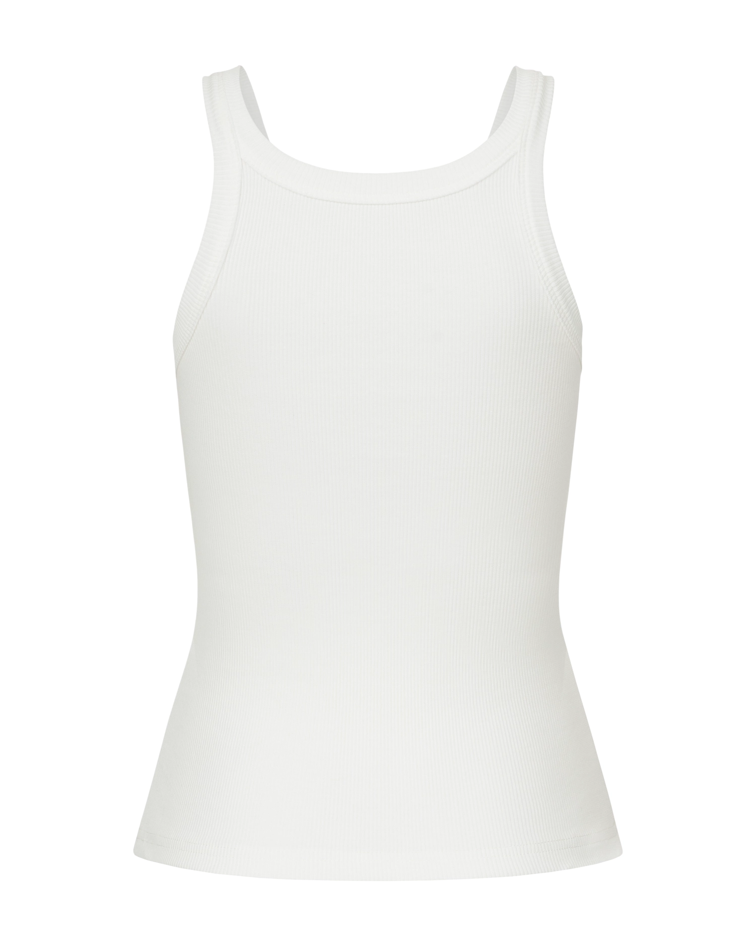 Biały prążkowany top Ribbed - Image #5