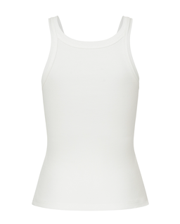 Biały prążkowany top Ribbed - Image #5