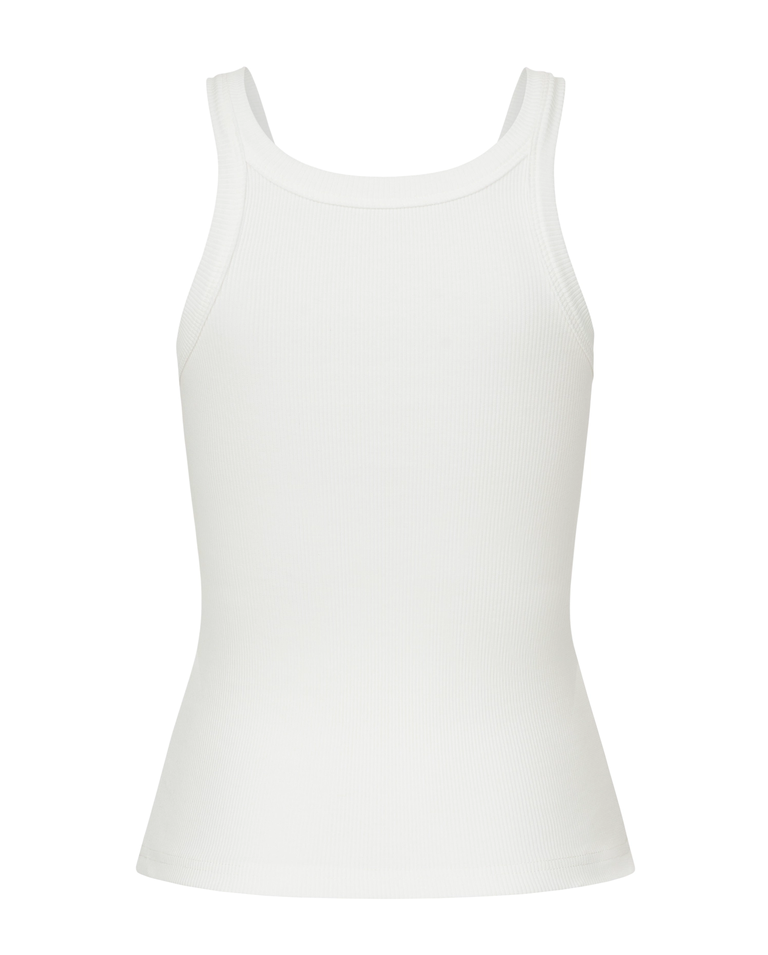 Biały prążkowany top Ribbed - Image #5