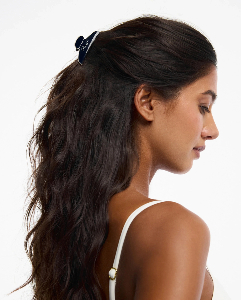 Granatowa mini klamra do włosów Vintage