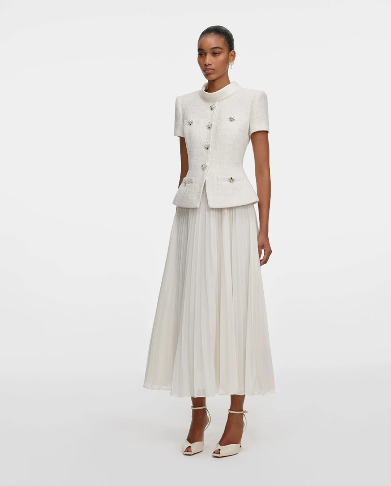 Kremowa sukienka midi