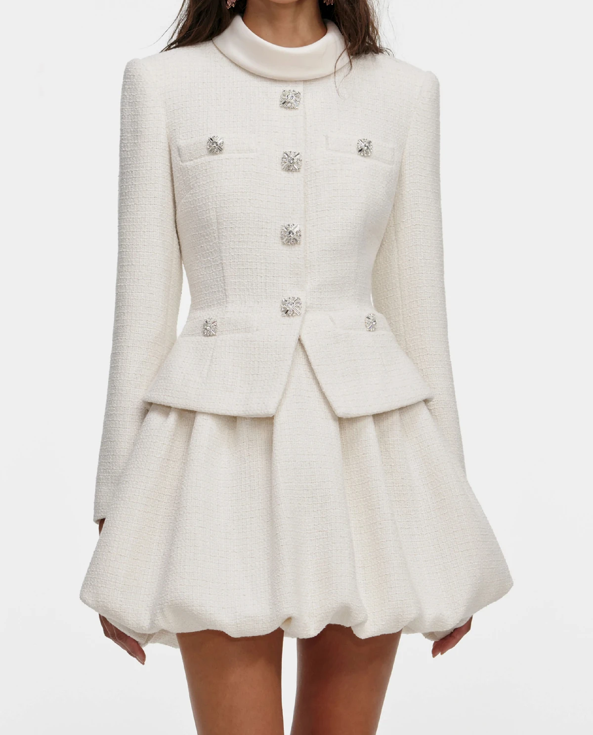 Kremowa mini sukienka - Image #3