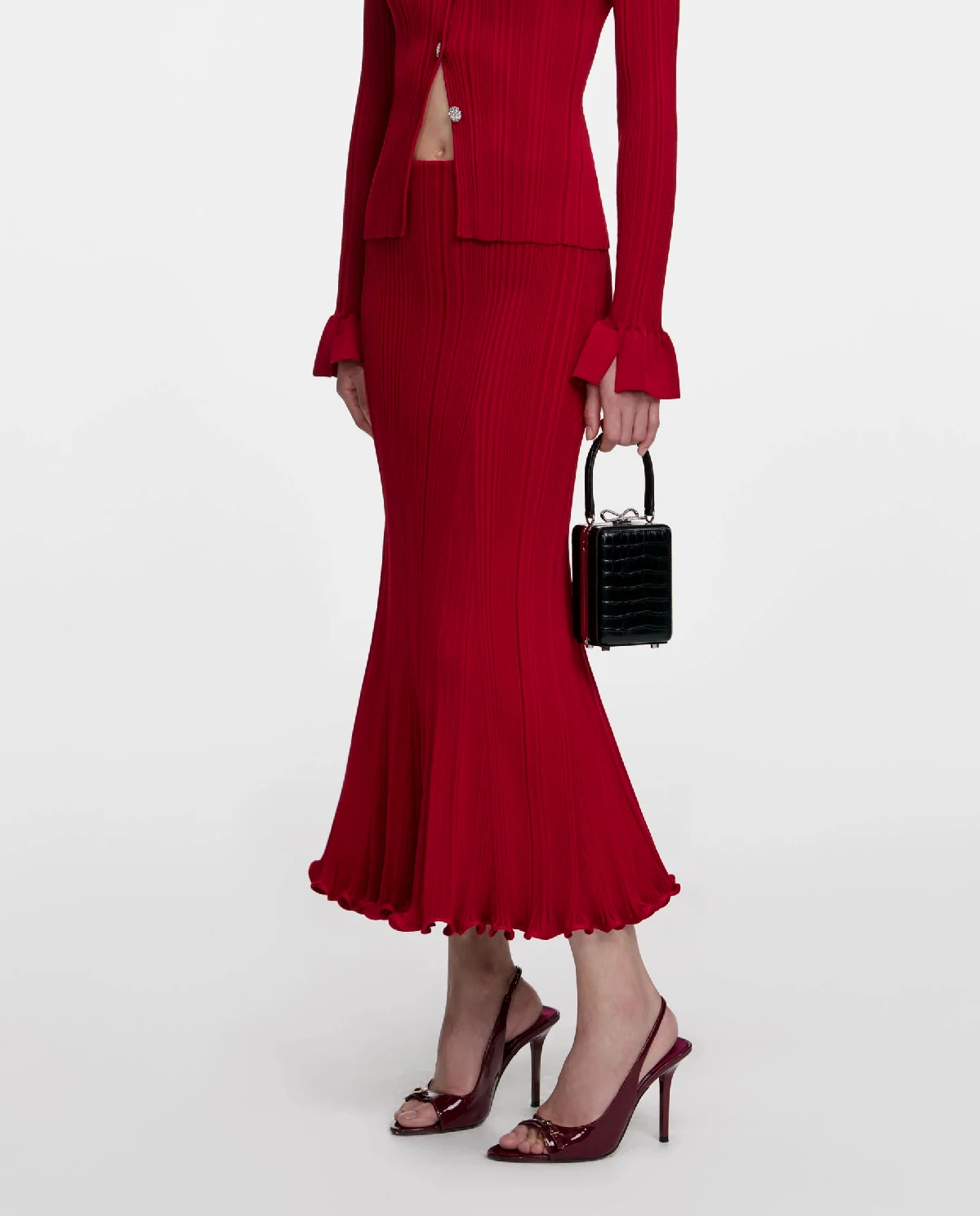 Czerwona spódnica midi - Image #0