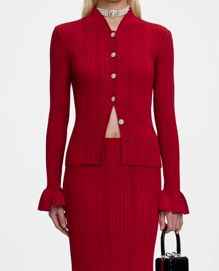 Czerwona spódnica midi - Image #3