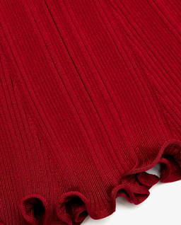 Czerwona dzianinowa sukienka midi - Image #4