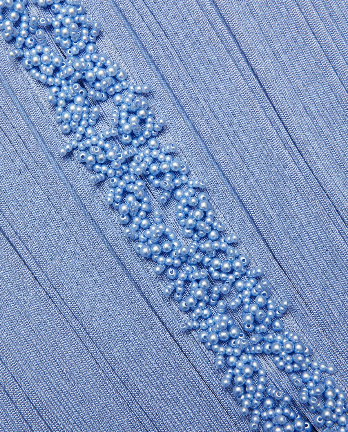 Niebieski kardigan z perłowym wykończeniem - Image #4