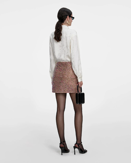 Siateczkowa spódniczka mini wysadzana kryształkami - Image #2