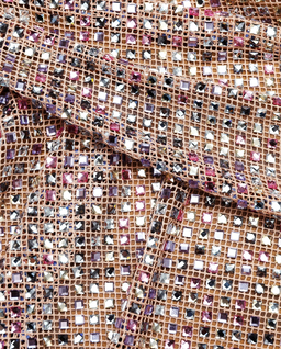 Siateczkowa spódniczka mini wysadzana kryształkami - Image #3