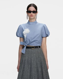 Niebieski bawełniany top - Image #0