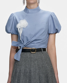 Niebieski bawełniany top - Image #3