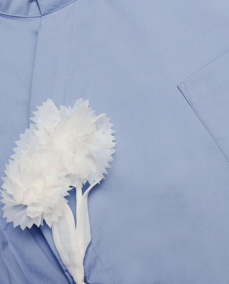 Niebieski bawełniany top - Image #4