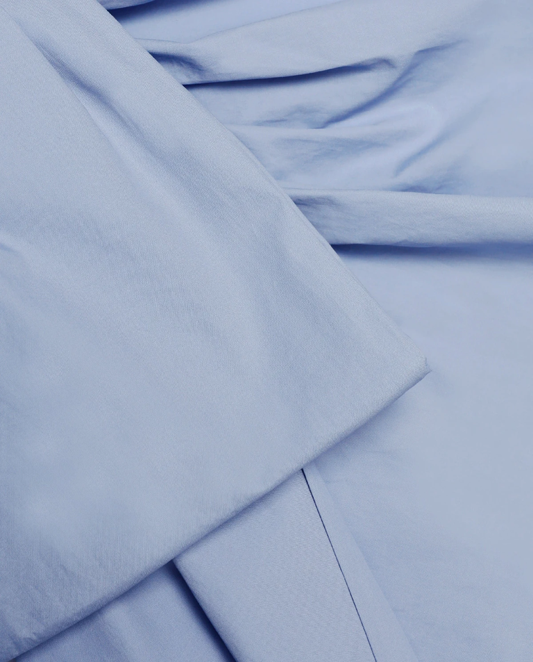 Niebieska spódnica mini z wiązaniem - Image #3