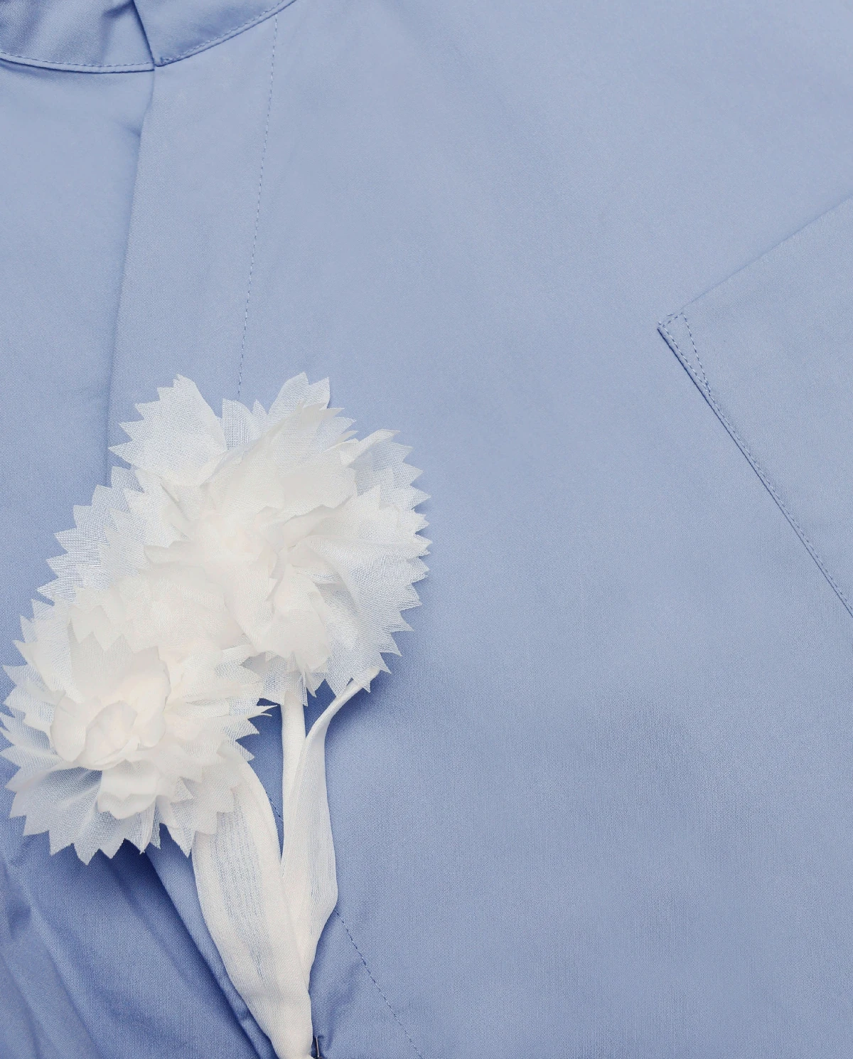 Niebieska bawełniana sukienka mini - Image #4