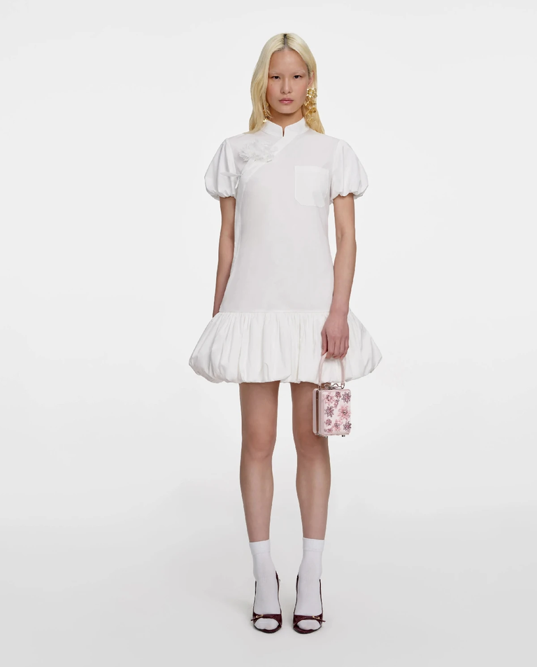 Biała bawełniana sukienka mini