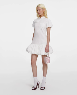 Biała bawełniana sukienka mini - Image #1