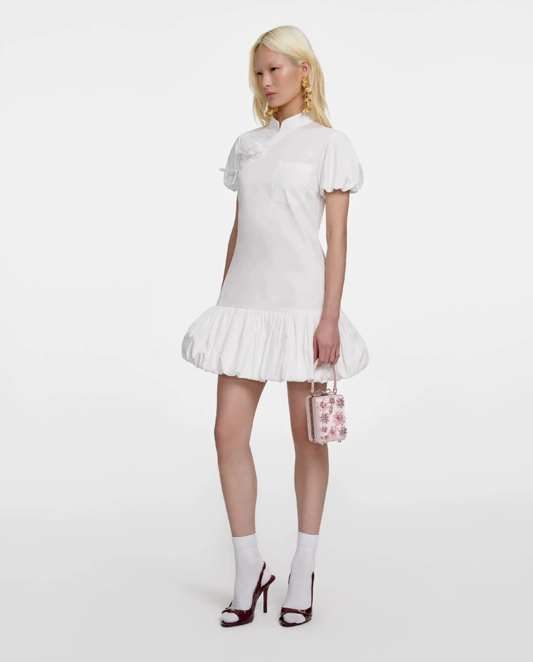 Biała bawełniana sukienka mini