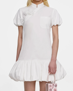 Biała bawełniana sukienka mini - Image #3