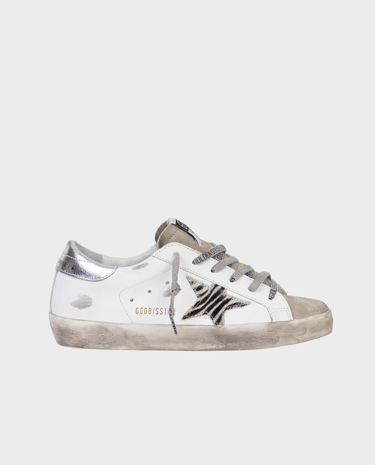 Skórzane sneakersy Super Star z gwiazdą w zebrę