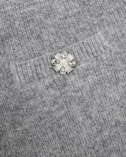 Szara dzianinowa spódnica mini - Image #3