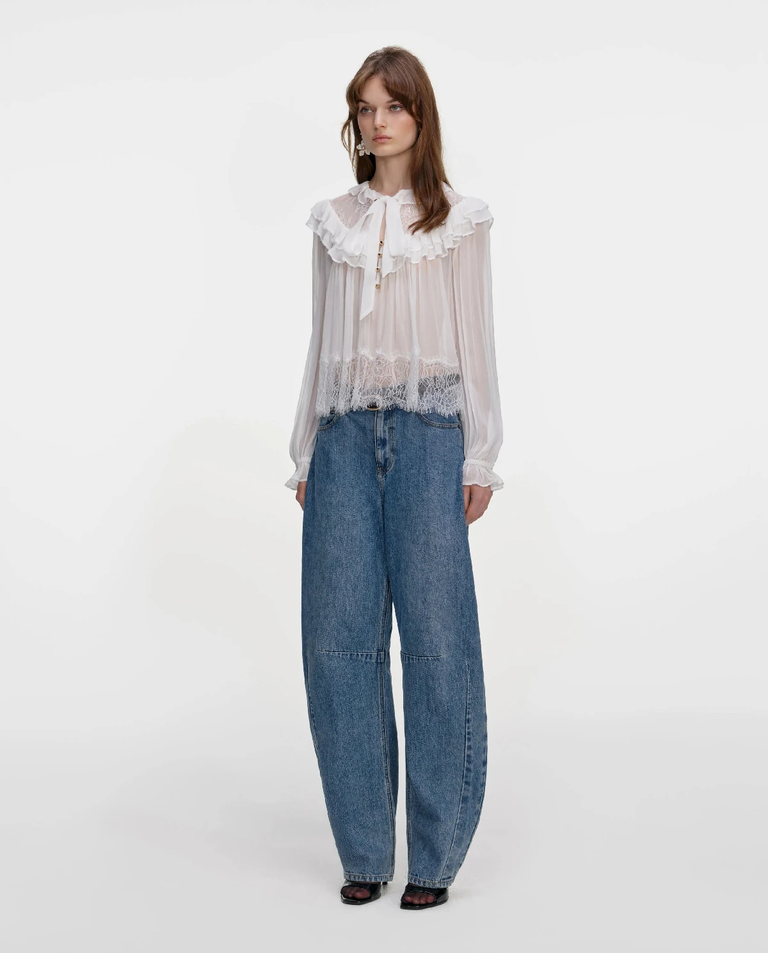 Biała bluzka z koronki