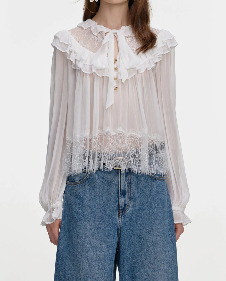 Biała bluzka z koronki - Image #3