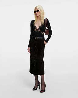 Czarny koronkowy top - Image #1