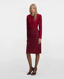 Burgundowy koronkowy top - Image #1