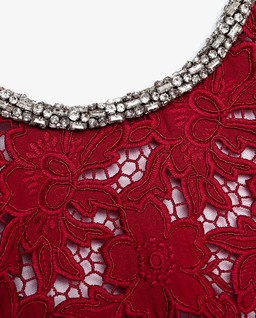 Burgundowy koronkowy top - Image #4