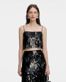 Czarny top z cekinami - Image #0