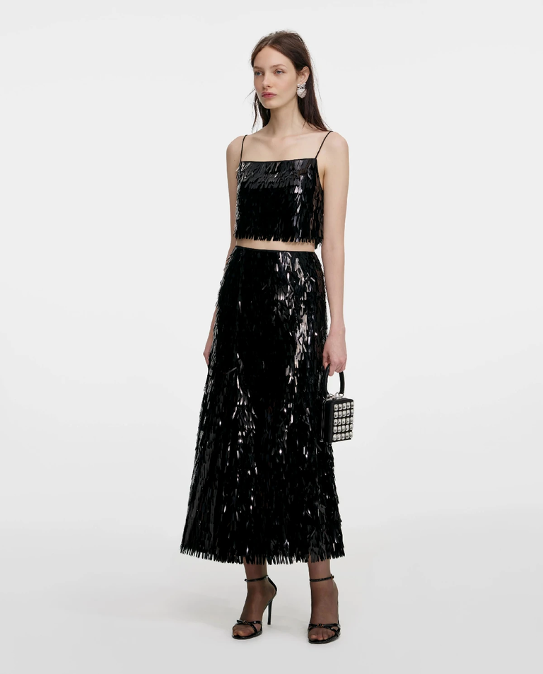 Czarny top z cekinami