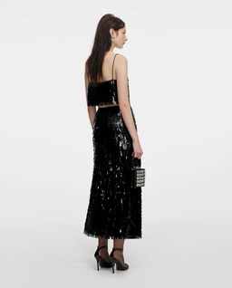 Czarny top z cekinami - Image #2