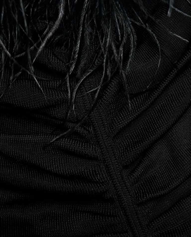 Czarny top z piórami - Image #4