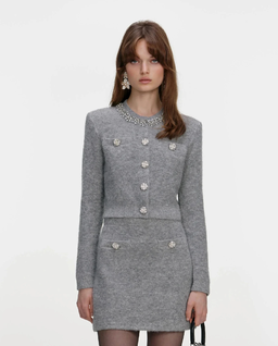 Szary kardigan z kryształkami - Image #0