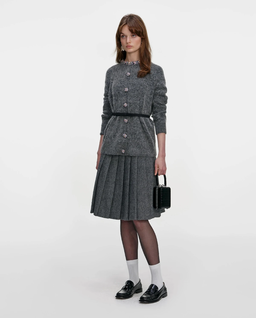 Grafitowy kardigan z kryształkami - Image #1