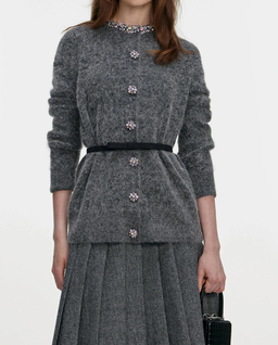 Grafitowy kardigan z kryształkami - Image #3