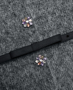 Grafitowy kardigan z kryształkami - Image #4