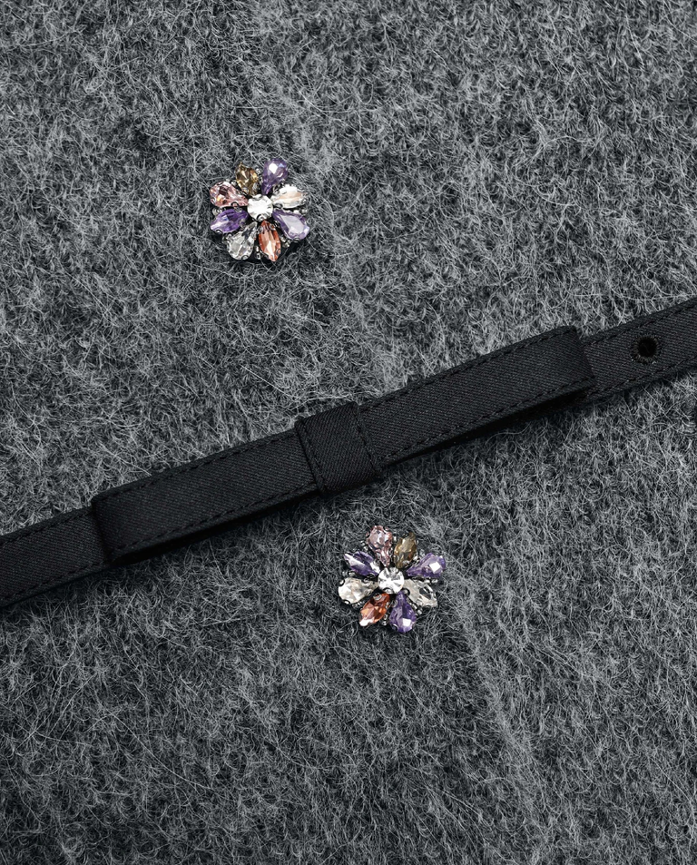 Grafitowy kardigan z kryształkami - Image #4