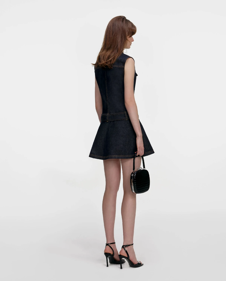 Jeansowa rozkloszowana sukienka mini - Image #2