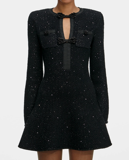 Czarna sukienka mini z cekinami - Image #3