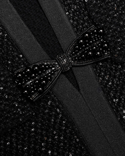 Czarna sukienka mini z cekinami - Image #4