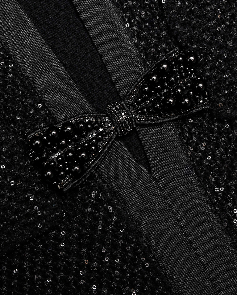 Czarna sukienka mini z cekinami - Image #4