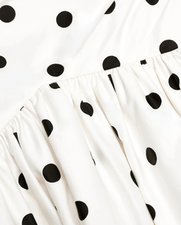 Kremowa sukienka midi w groszki - Image #4