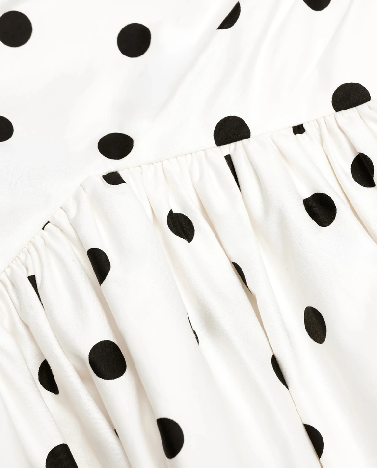 Kremowa sukienka midi w groszki - Image #4