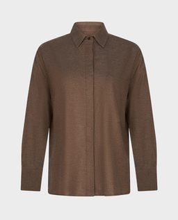 Brązowa koszula z bawełny Elise - Image #1