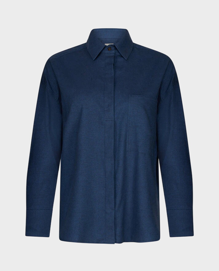 Niebieska koszula z bawełny Elise - Image #1