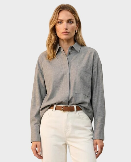 Szara koszula z bawełny Elise - Image #0